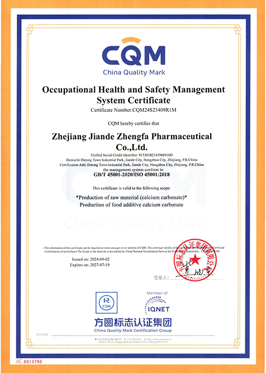 Occupational Health and Safety Management System Certification